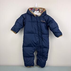 Columbia Infant Snuggly Bunny Down Bunting Snow Suit Navy Blue 12-18 Months